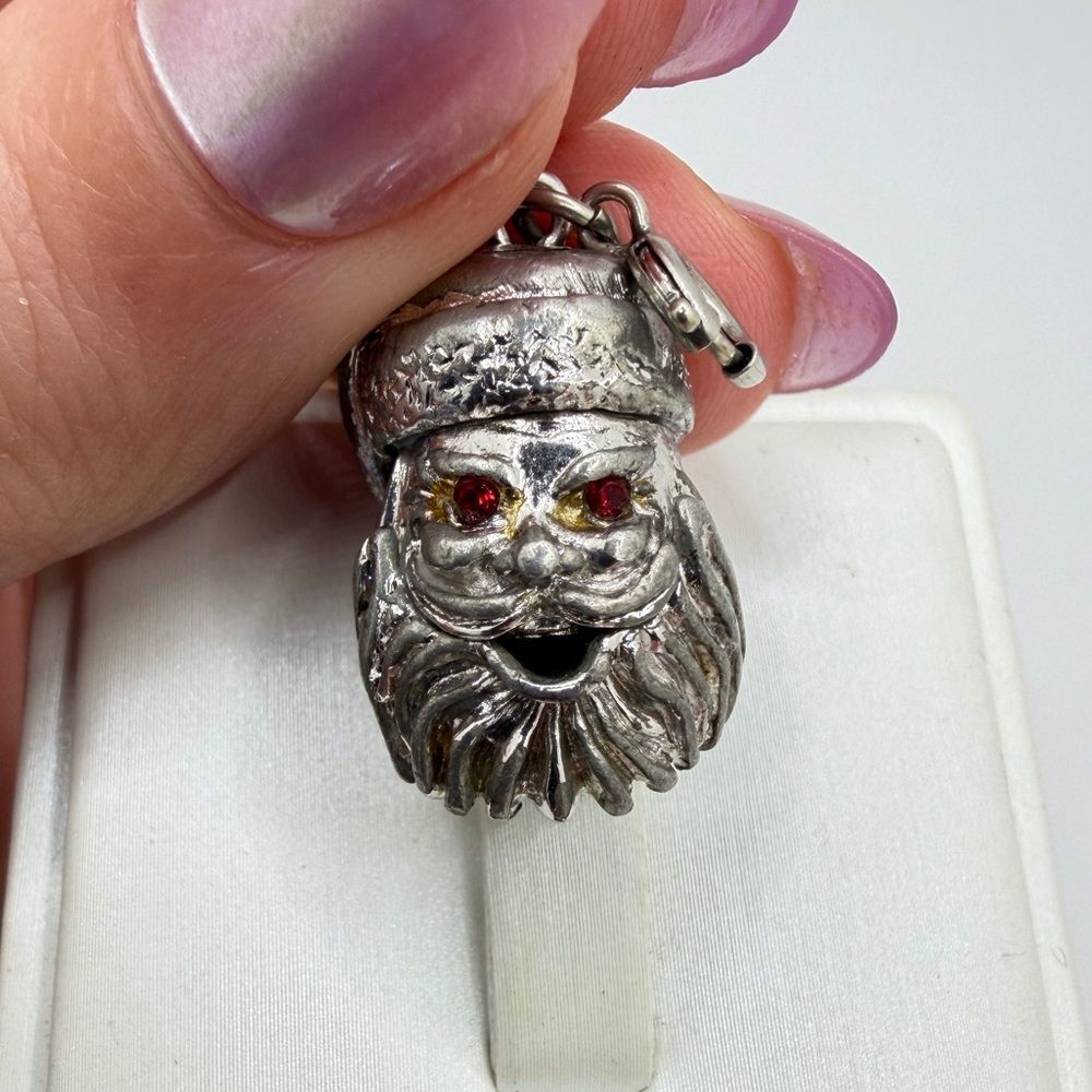 RARE Vintage Monet Charm Santa‎ Clause "Have a Merry" mechanical charm!